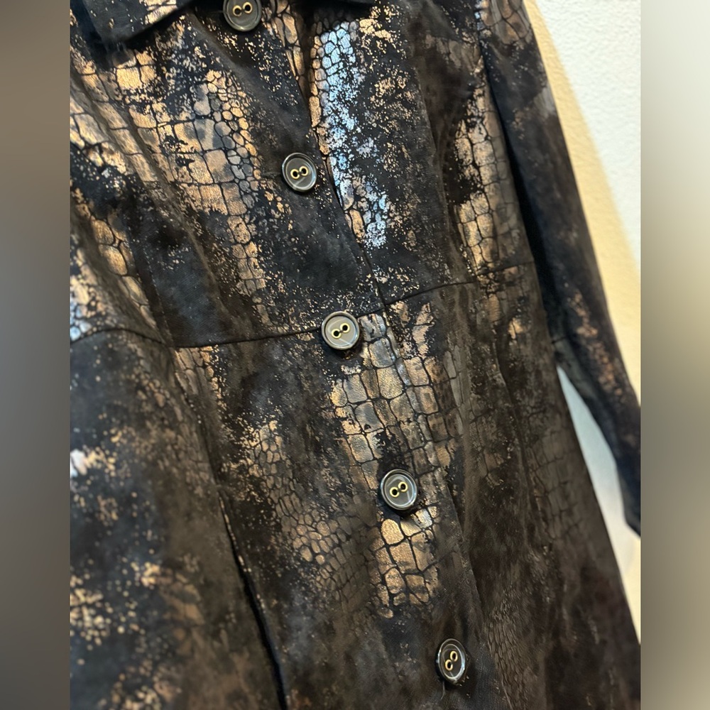 ELCC Black Snakeskin Textured Button Jacket – Size L - Picture 5 of 13